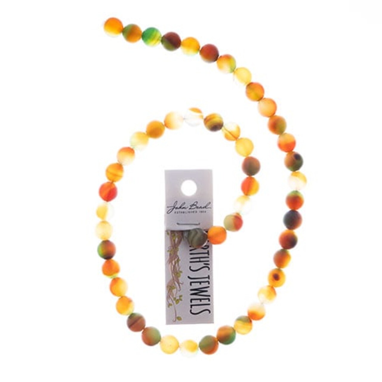 John Bead Earth's Jewels 16in Semi-Precious Natural Stone Round Matte Bead Strand